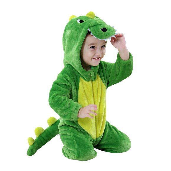 Fun World Infant 6 to 12 Months Baby T-Rex Dinosaur 4-Piece Halloween Costume - Picture 5 of 5